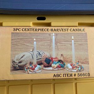 3PC Centerpiece - Harvest Ceramic Candle Holders A